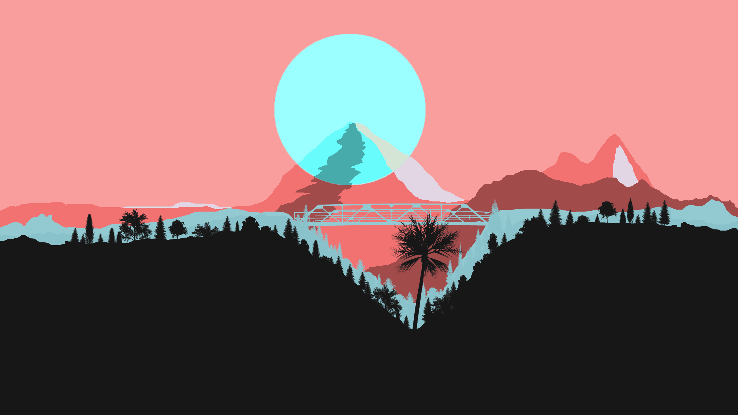 Minimalist mountain wallpaper